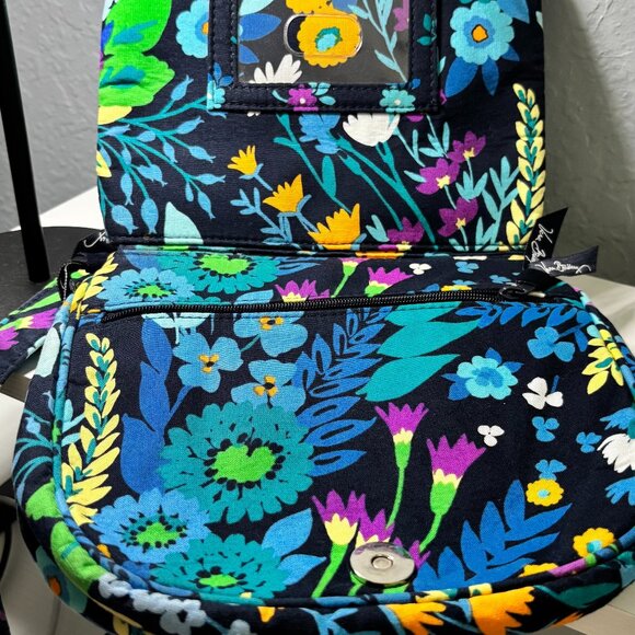 Vera Bradley Midnight Blues Little Flap Hipster Crossbody Bag Retired - Picture 4 of 11